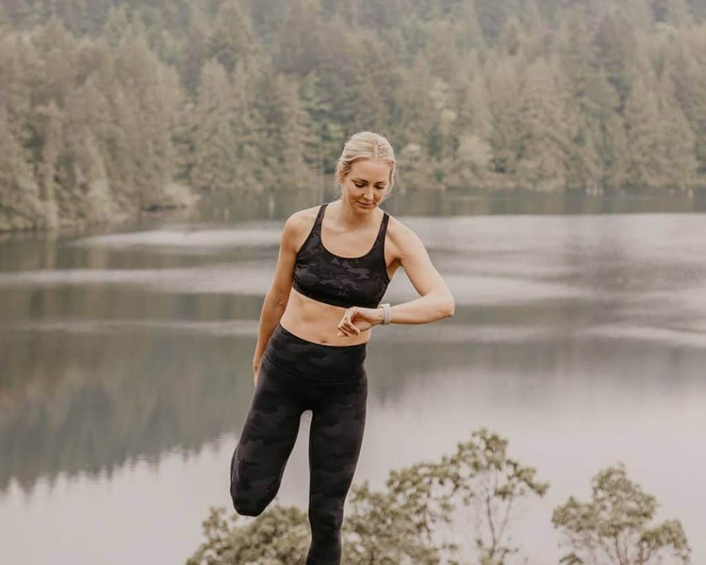 Dr. Heather Iverson incorporating movement into her daily routine to support healthy aging, strength, flexibility, and long-term wellness.